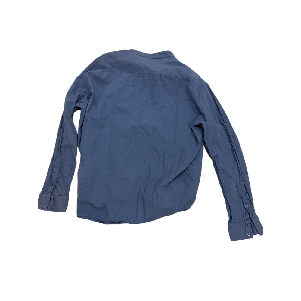 Coofandy Mens Band Collar Henley Shirt Blue 3XL Long Sleeve Cotton Casual Woven - Picture 4 of 7